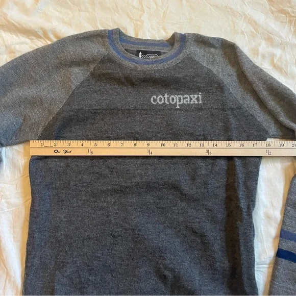 Cotopaxi Crew Neck Wool Gray and Blue Accent Men’s and Women’s Sweater - Picture 6 of 15